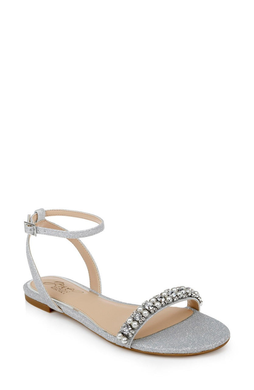 Daria Pearl and Crystal Flat Sandals
