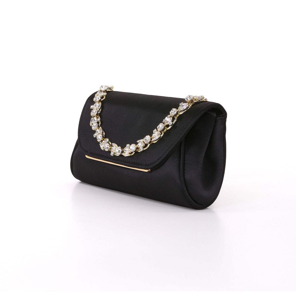 Seraphina Satin Clutch with Crystal Necklace Handslip