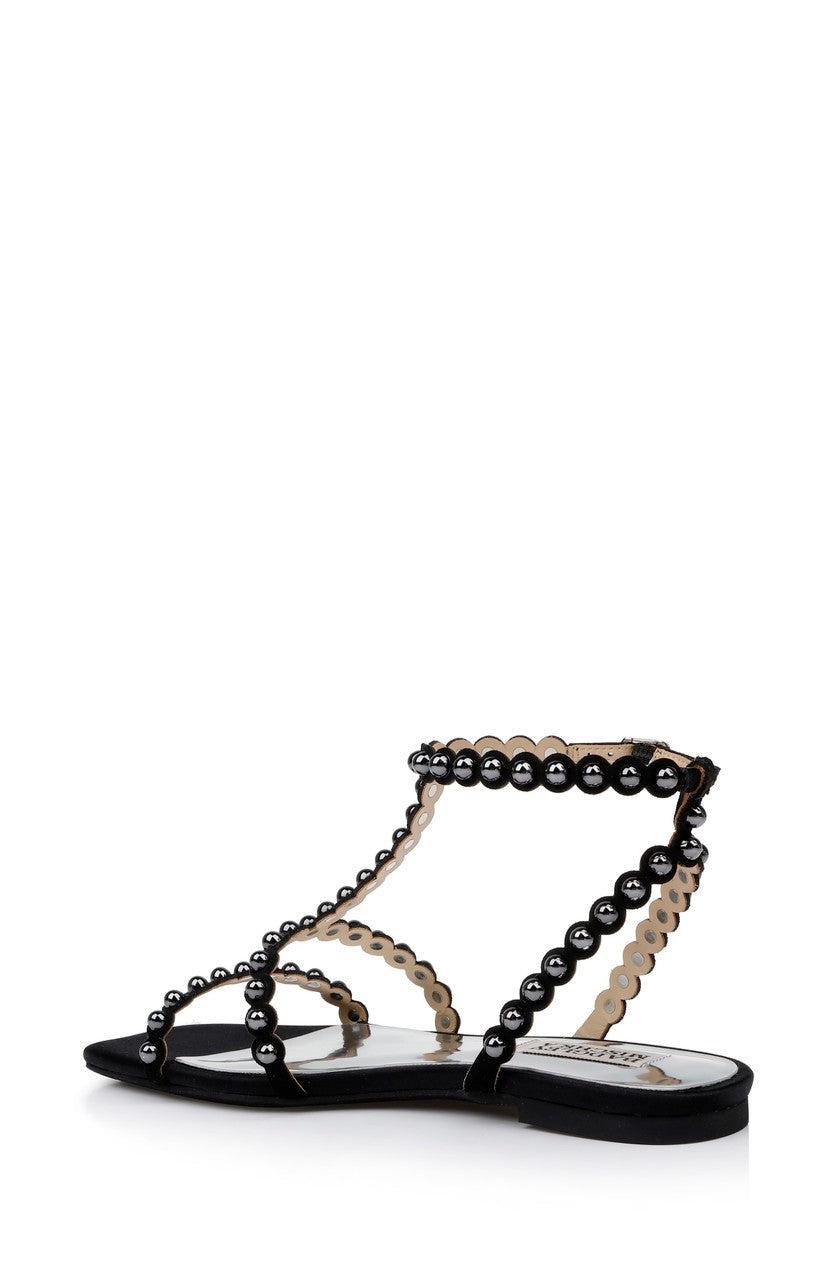 Cami Pearled Gladiator Flat Sandal