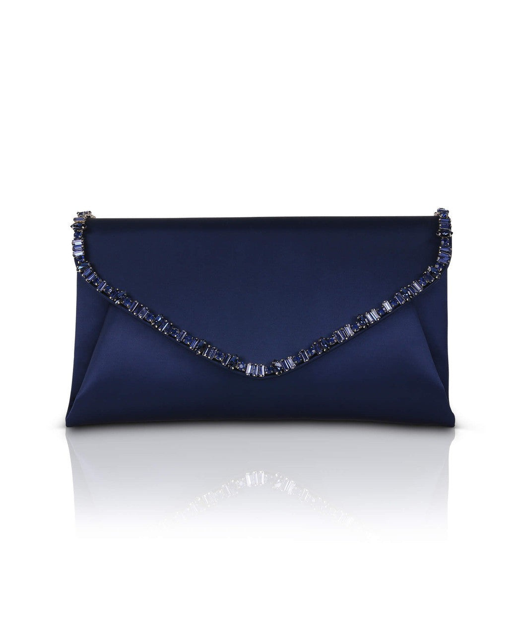 Mika Mixed Crystal Satin Envelope Clutch