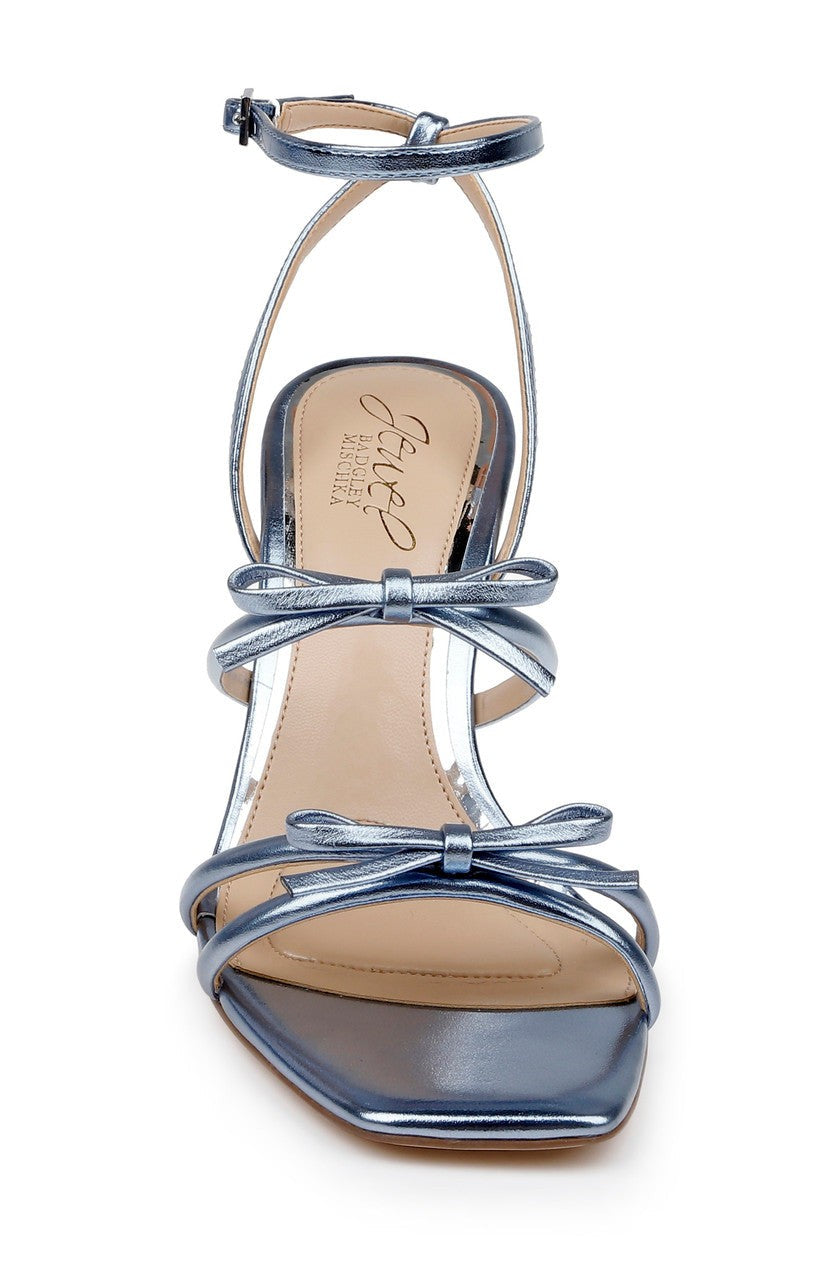 Kiyomi II Metallic Delicate Sandal with Bow Straps