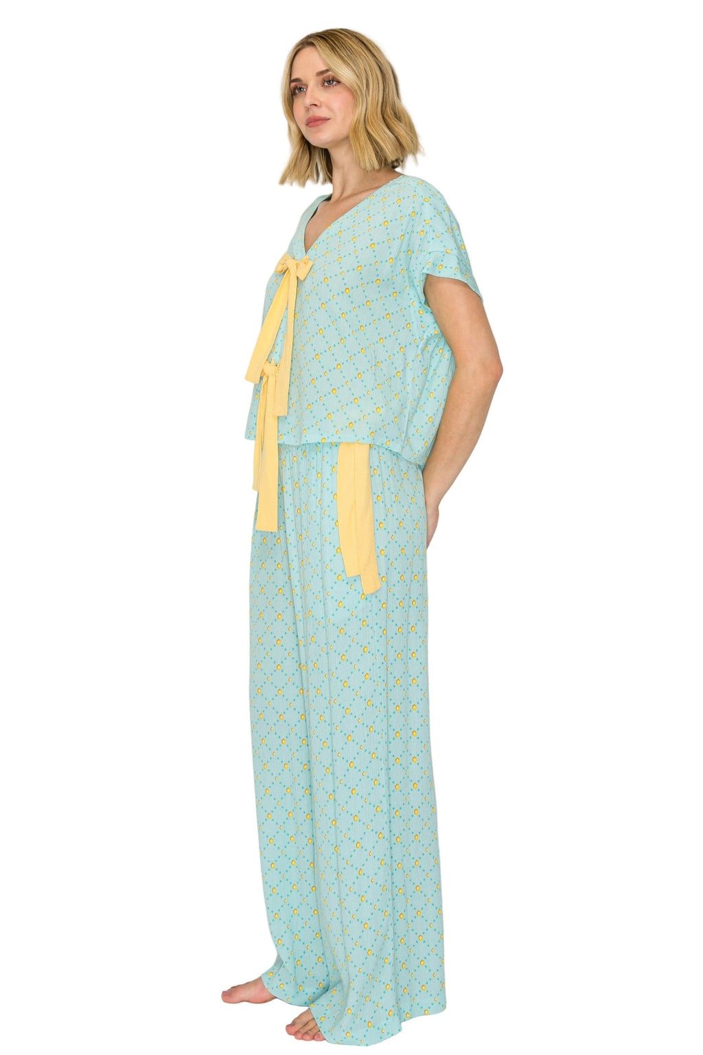 Luxe Crinkle Jersey Wide Leg Pajama Set