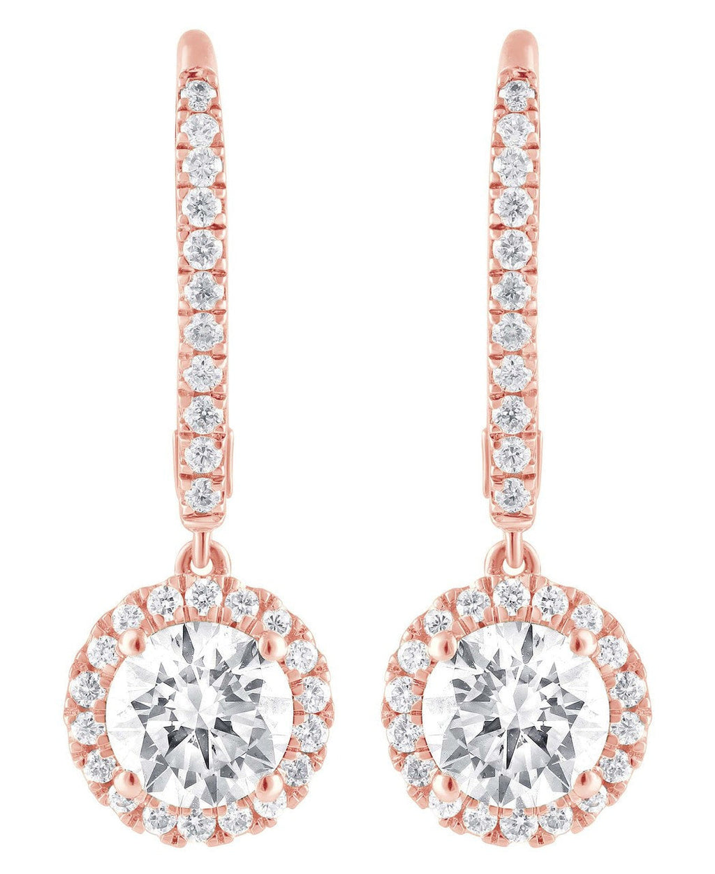 Diamond Halo Drop Earrings