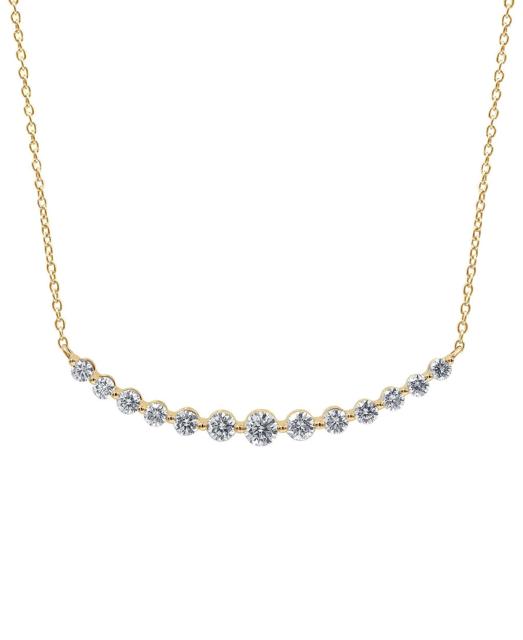 Diamond Curved Bar Collar Necklace