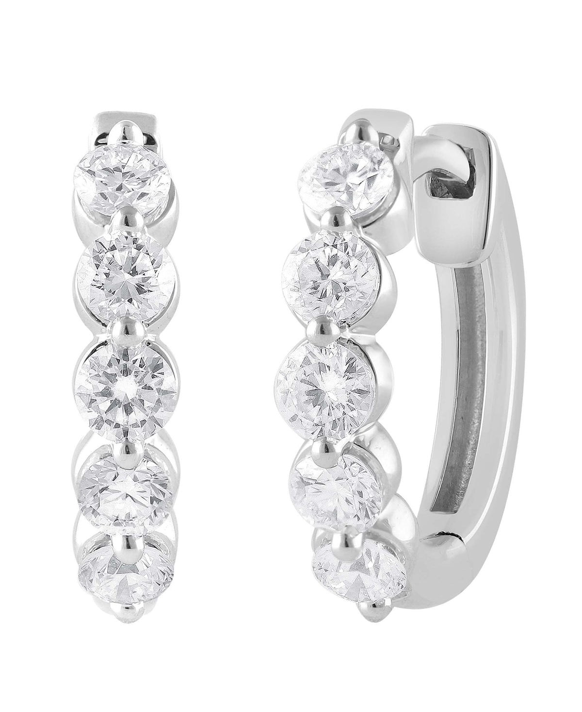 Small Diamond Hoops Earrings