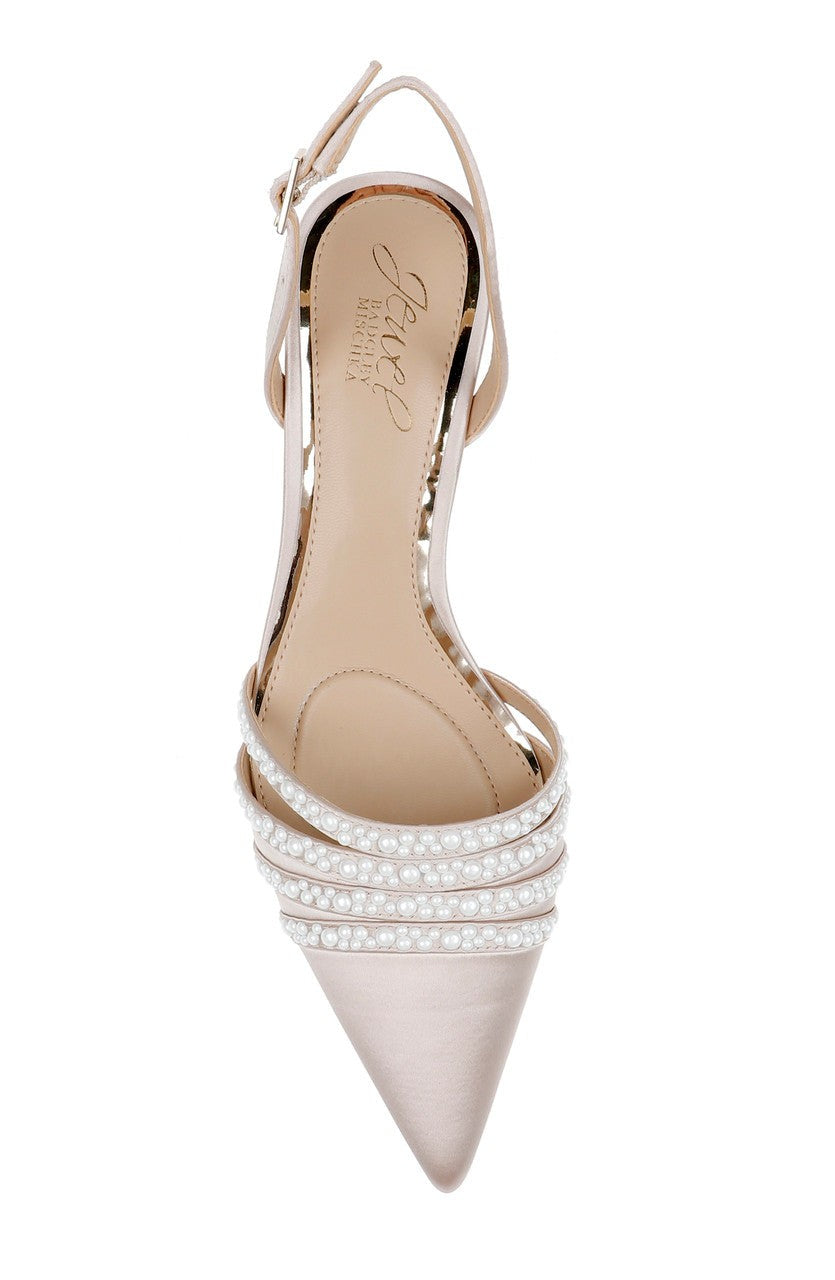 Katalina Bejeweled Slingback with Kitten Heel
