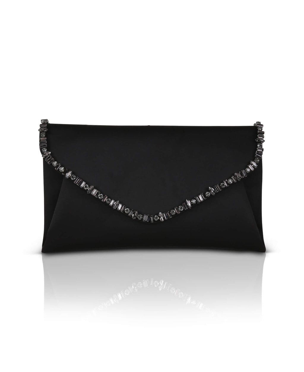 Mika Mixed Crystal Satin Envelope Clutch