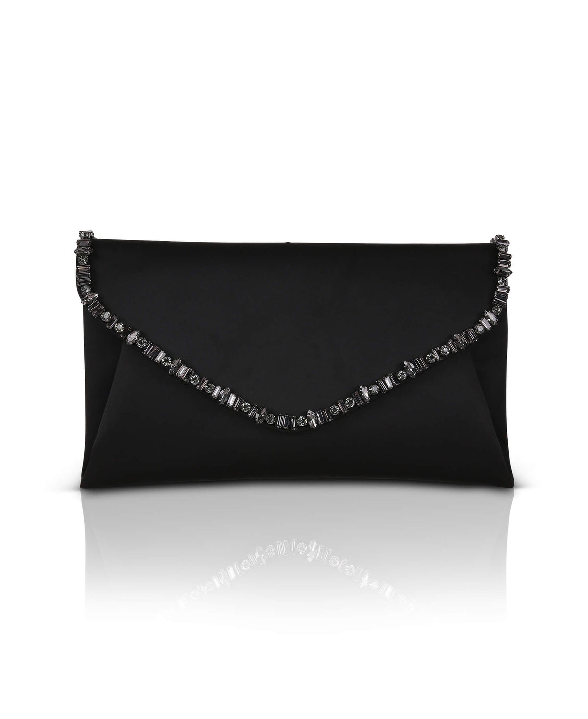 Mika Mixed Crystal Satin Envelope Clutch