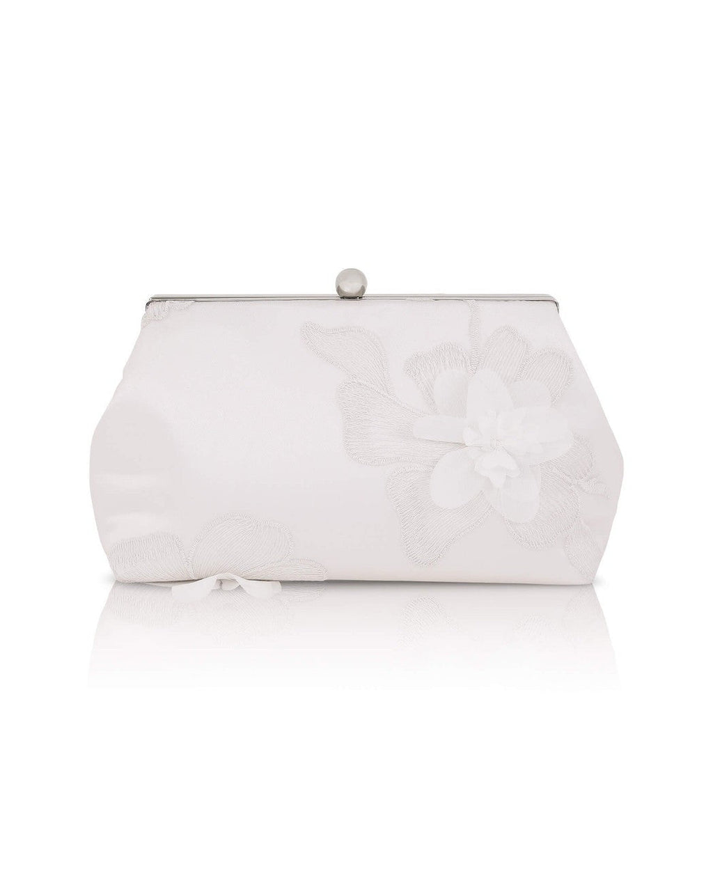 Lila Floral Applique Pouch Clutch