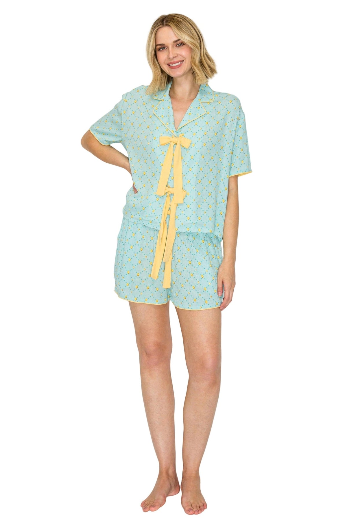 Luxe Crinkle Jersey Shorts Pajama Set