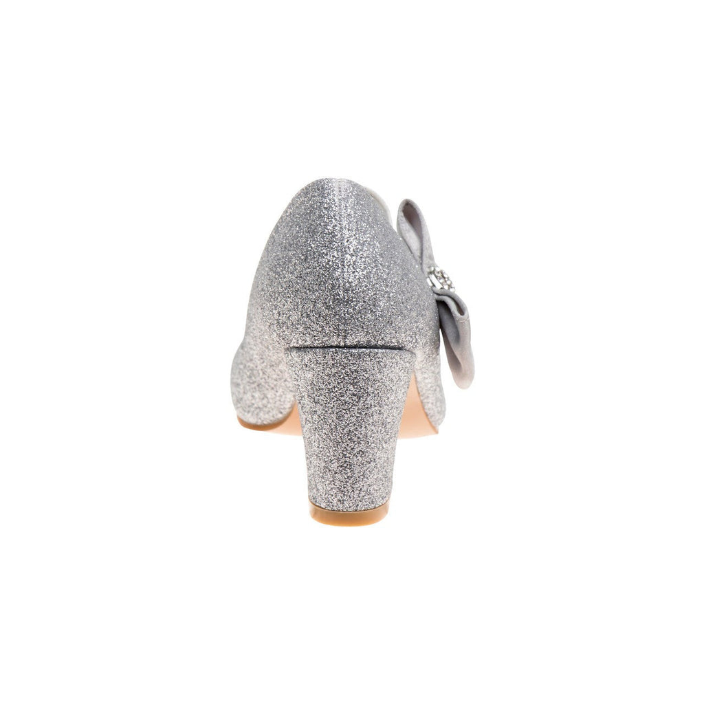 Girls' Glitter Block Heel Dress Shoes