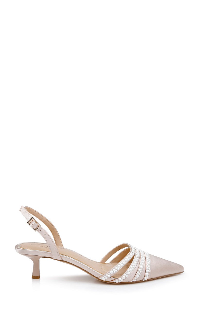 Katalina Bejeweled Slingback with Kitten Heel