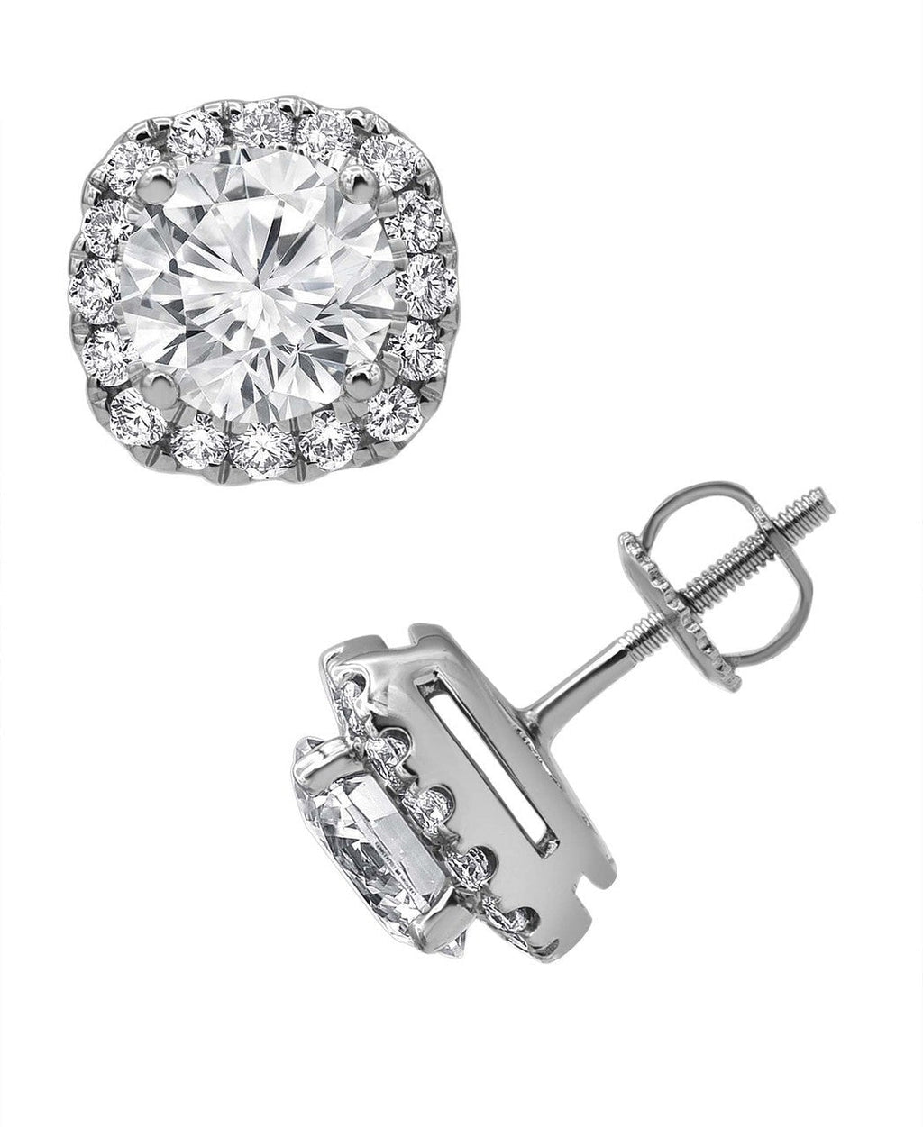 Cushion Diamond Stud Earrings