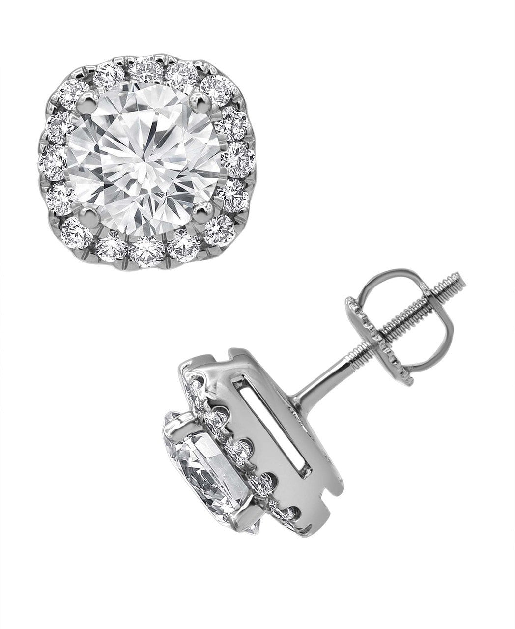 Cushion Diamond Stud Earrings