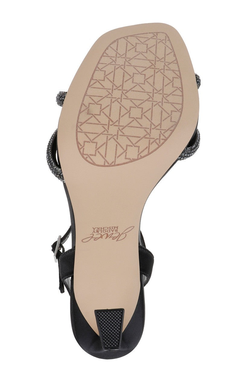 Madison Stiletto Sandals with Rhinestone Knot Detail