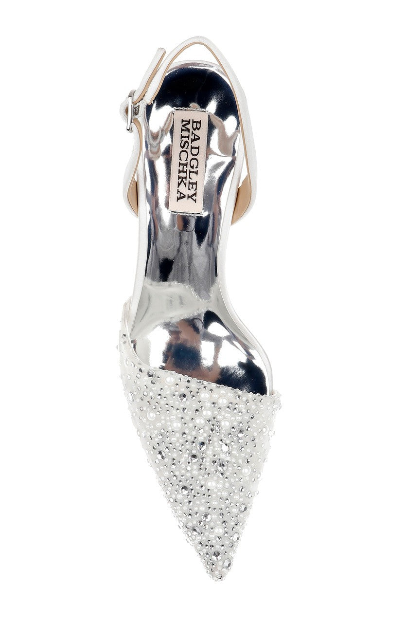 Brenna Rhinestone-Studded 2-Piece Slingbacks