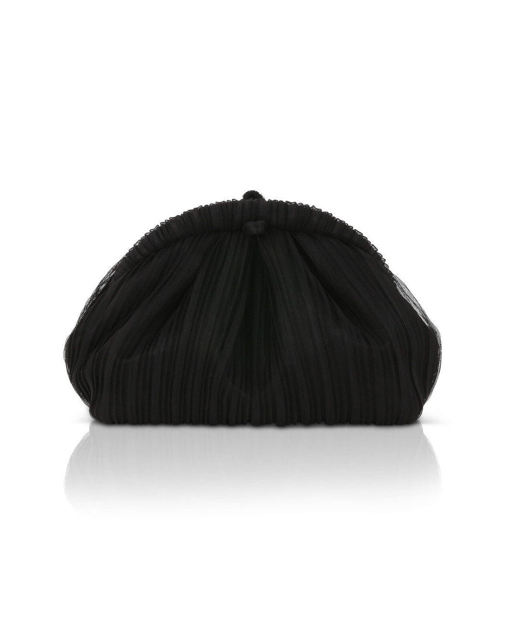 Vale Pleated Tulle and Satin Mini Pouch Clutch