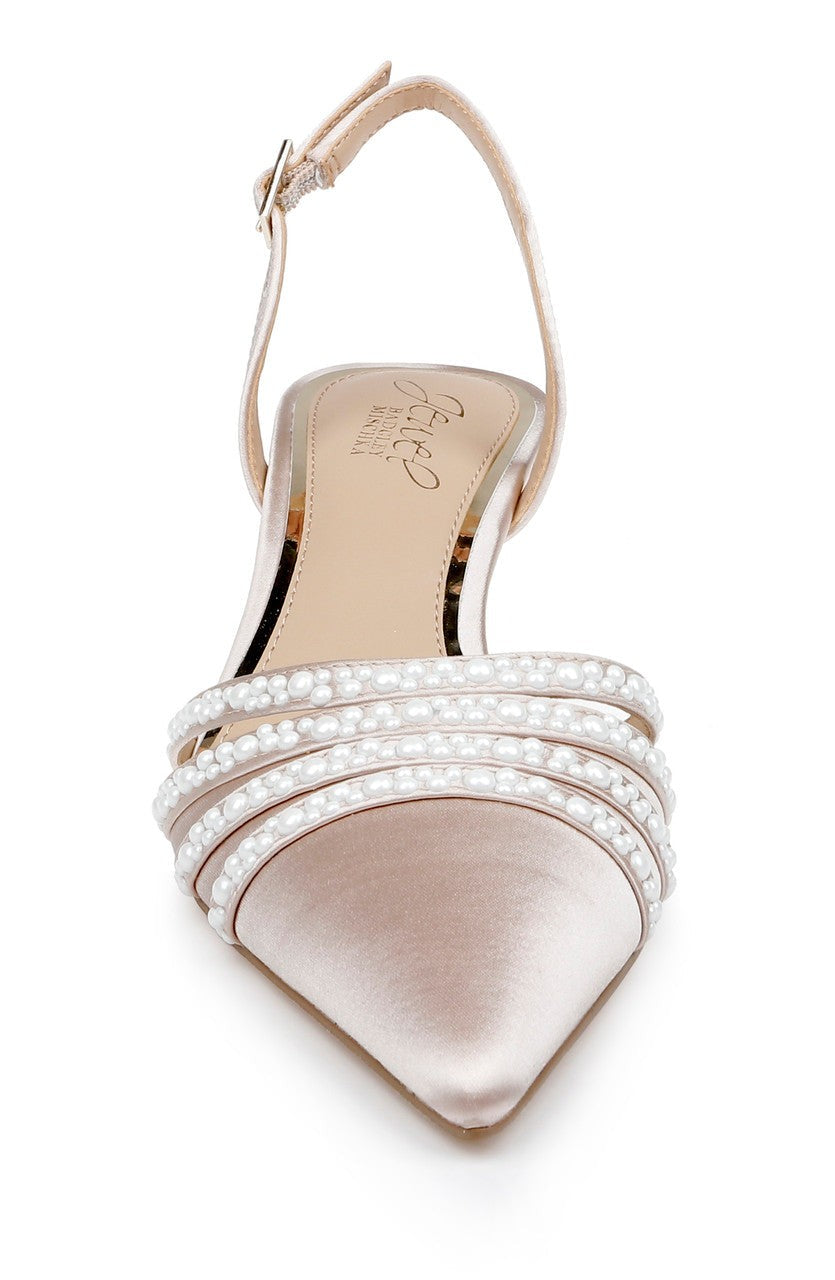 Katalina Bejeweled Slingback with Kitten Heel