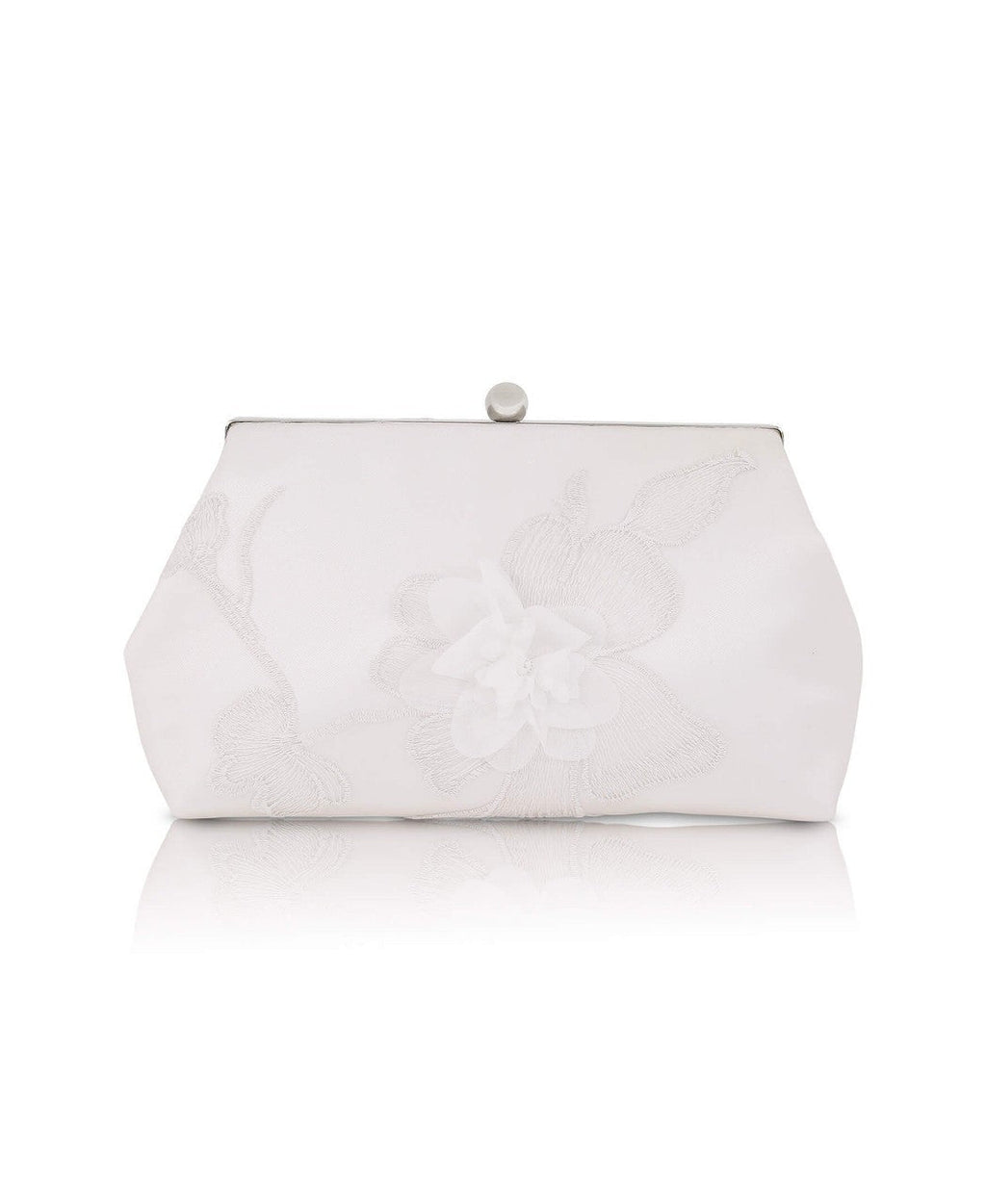 Lila Floral Applique Pouch Clutch