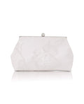 Lila Floral Applique Pouch Clutch