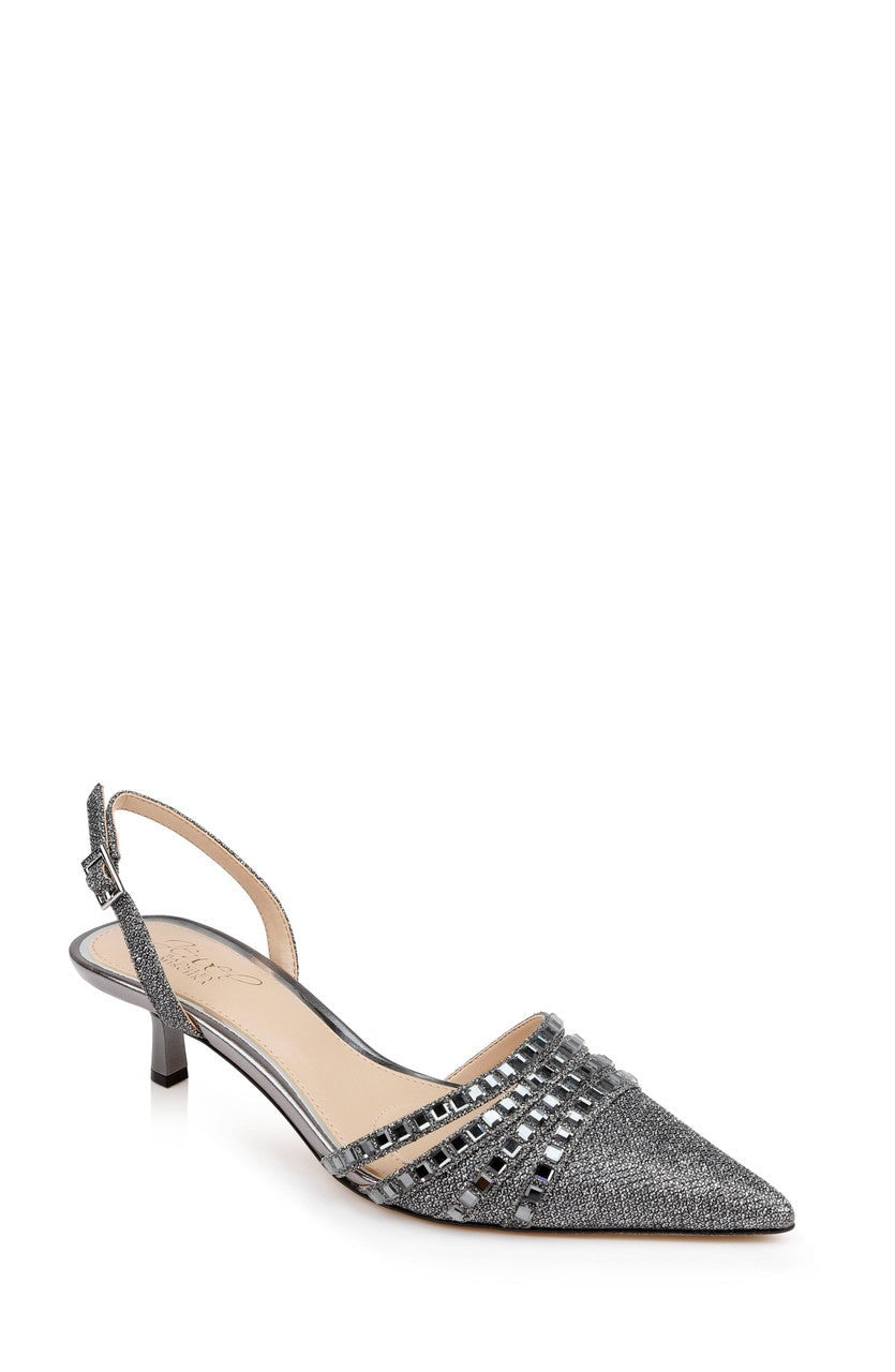 Katalina Bejeweled Slingback with Kitten Heel