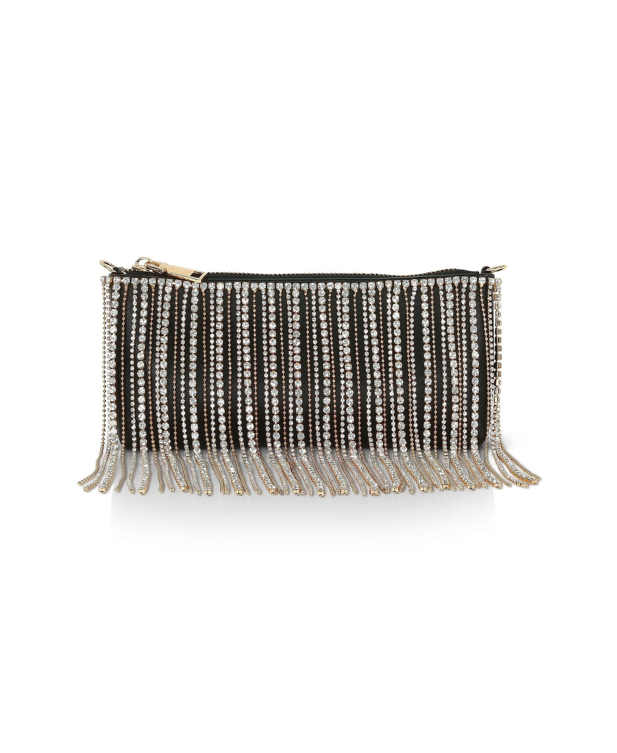 Piper Top Zip Crystal Fringe Leather Crossbody
