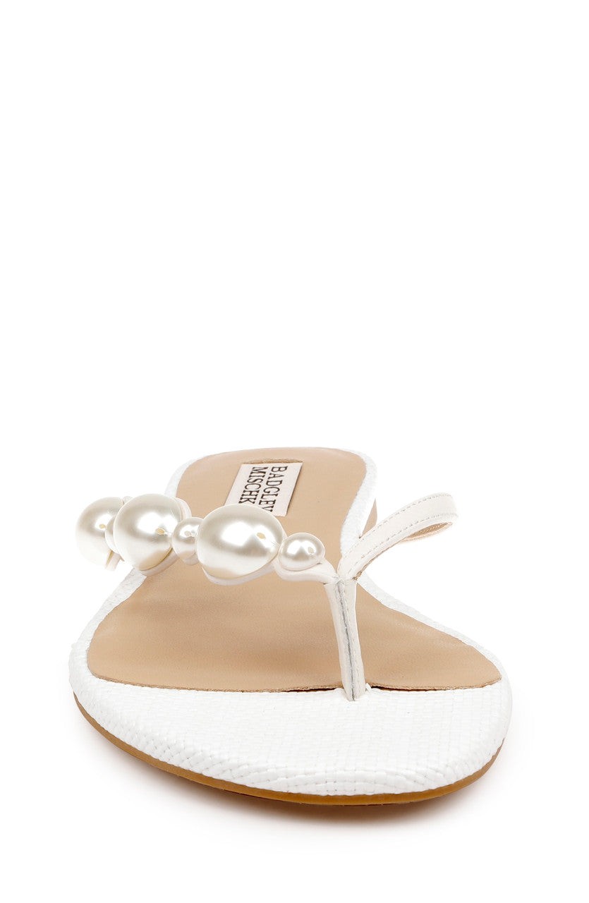 Dyana Pearl Embellished Thong Sandals
