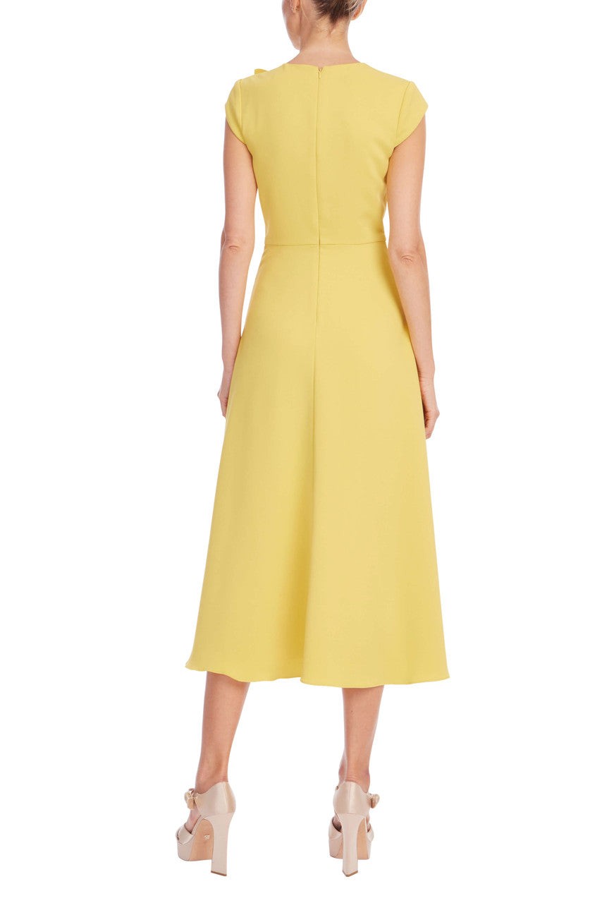 Floral Applique Cap sleeve Midi Dress