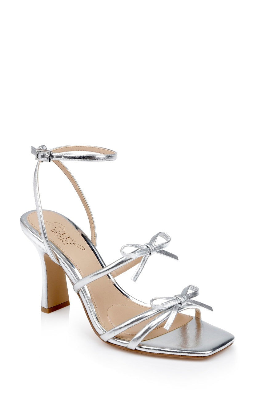 Kiyomi II Metallic Delicate Sandal with Bow Straps
