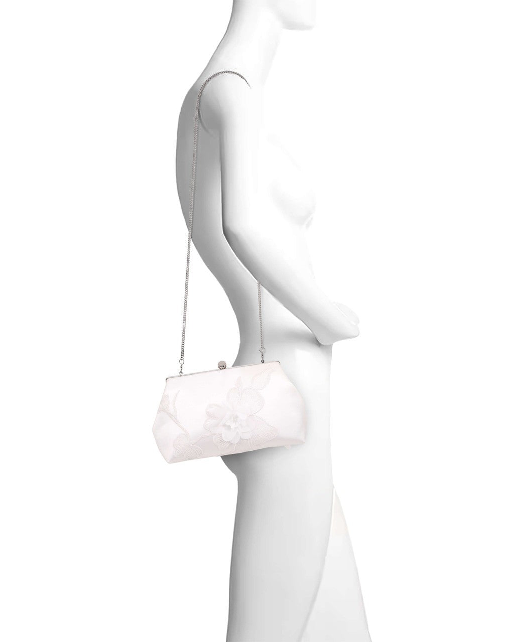 Lila Floral Applique Pouch Clutch