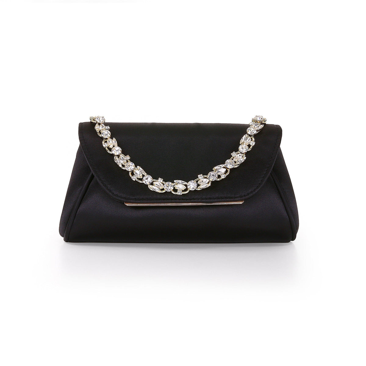 Seraphina Satin Clutch with Crystal Necklace Handslip
