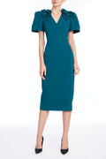 Beaded Shoulders Cocktail Dress