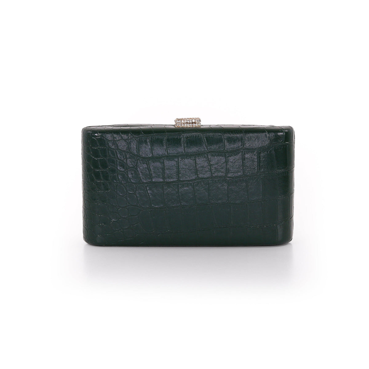 Cleo Croc Embossed Leather Minaudiere