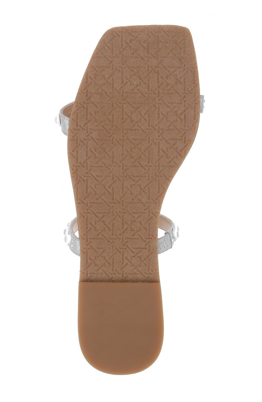 Honesty Flat Sandals with Gemstone-Studded Straps