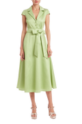 Cap Sleeve Belted Shirt Dress