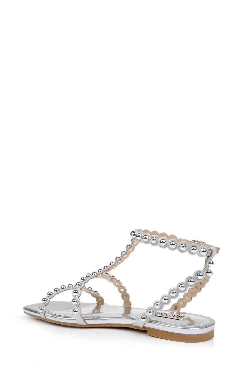 Cami Pearled Gladiator Flat Sandal