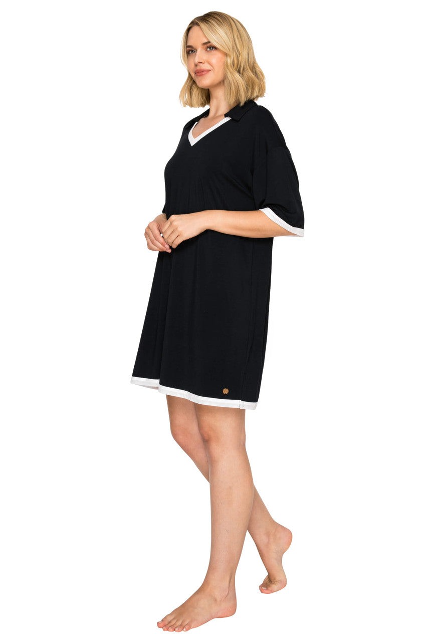 Yummy Modal Blend Collared Sleep Dress