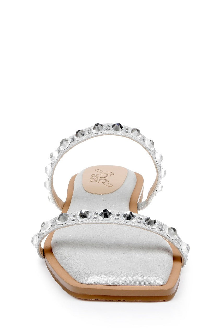 Honesty Flat Sandals with Gemstone-Studded Straps