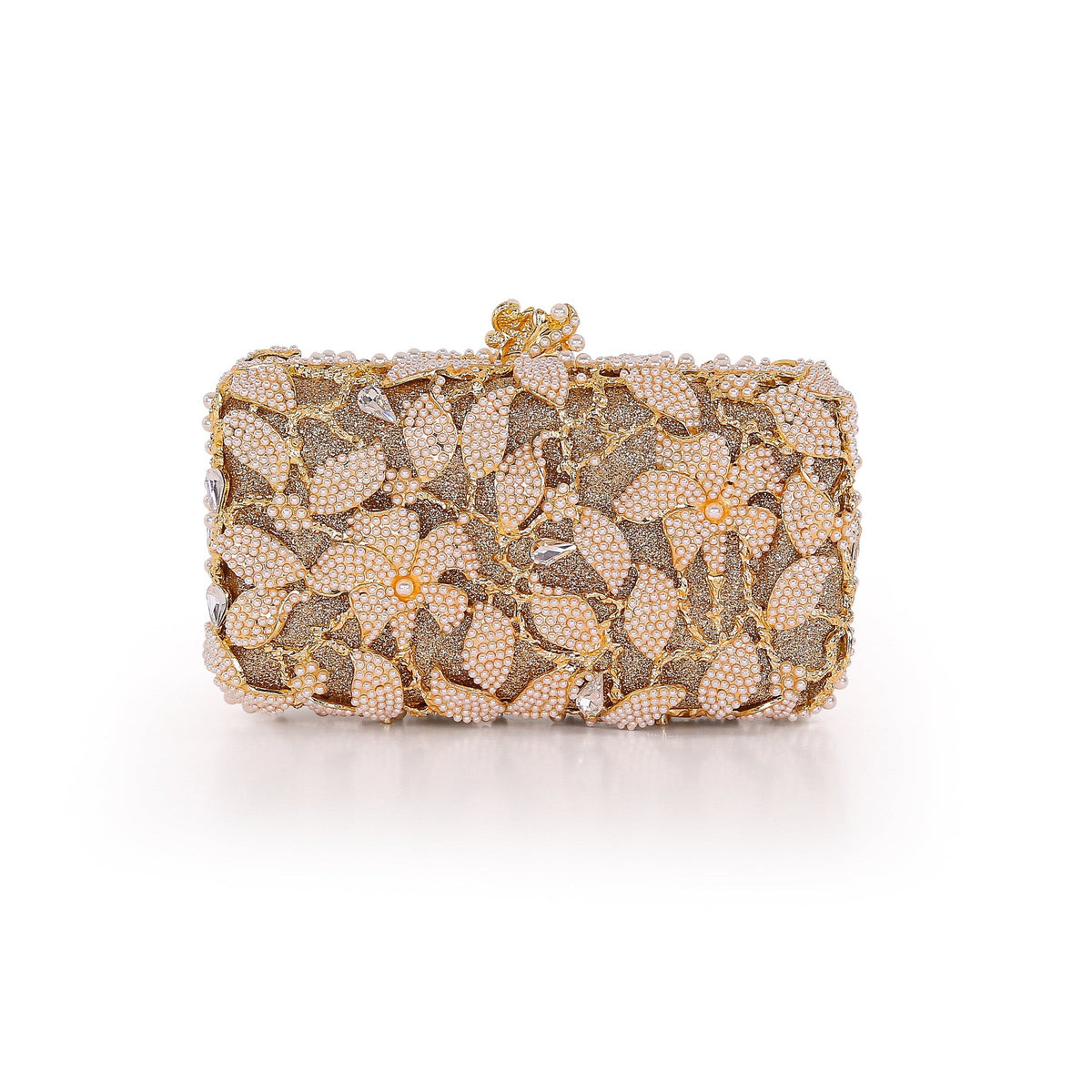 Adelaide Floral Vine Pearl and Crystal Beaded Minaudiere