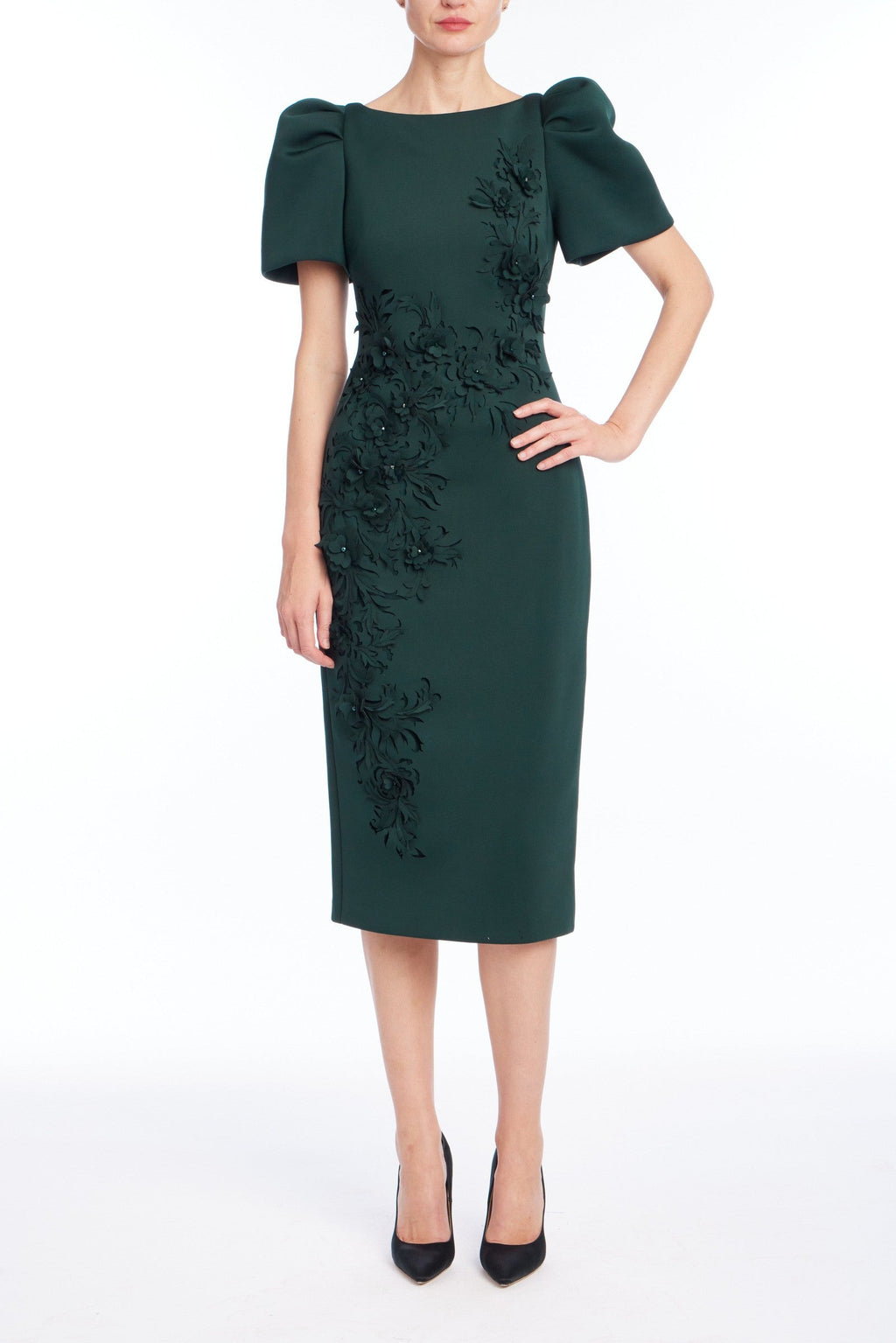Laser Cut Embroidered Cocktail Dress