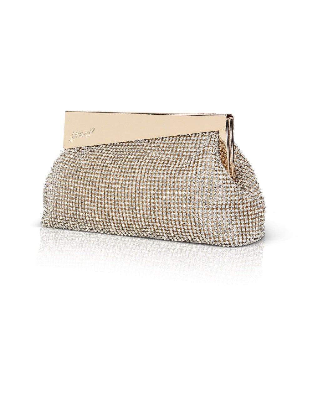 Ivy Asymmetrical Crystal Pouch Clutch