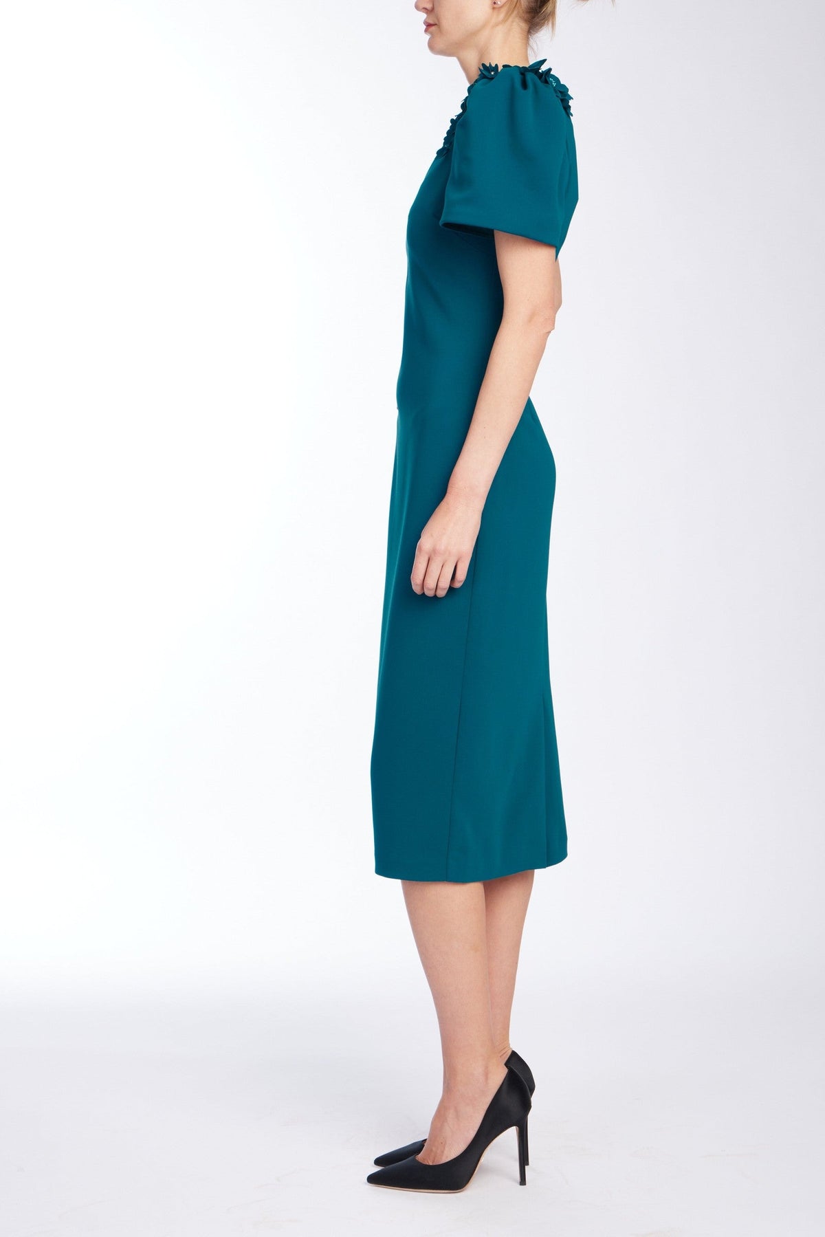 Beaded Shoulders Cocktail Dress