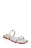Honesty Flat Sandals with Gemstone-Studded Straps