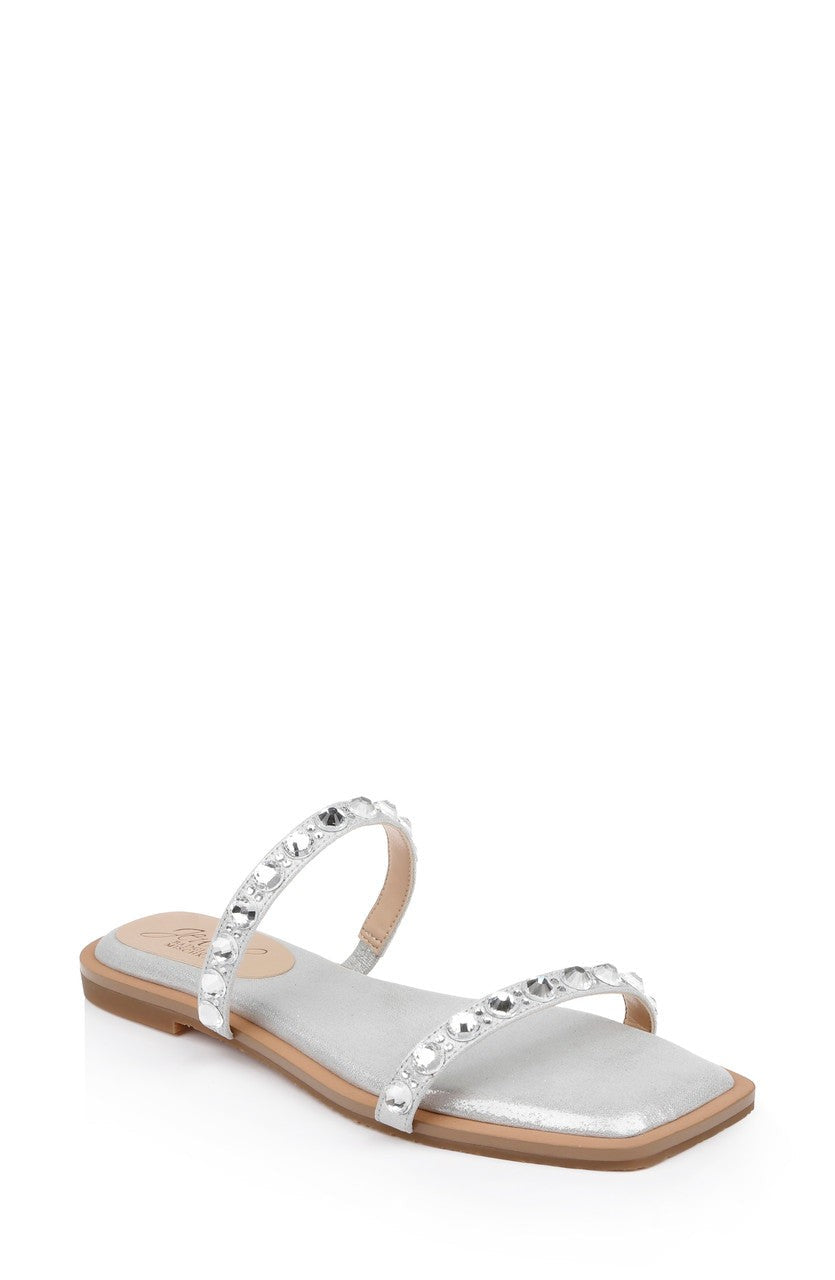 Honesty Flat Sandals with Gemstone-Studded Straps