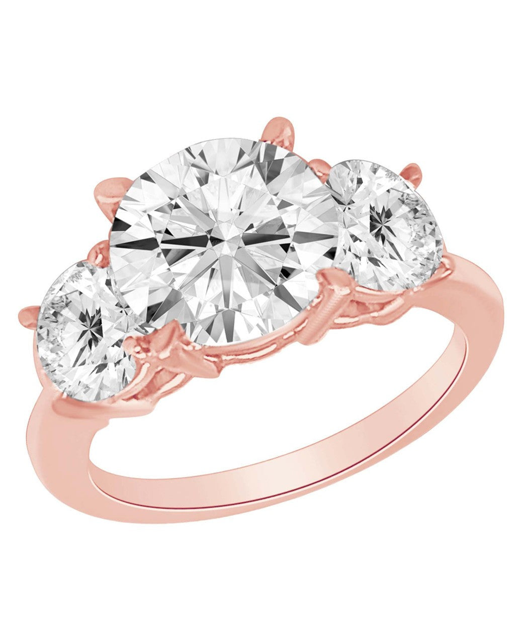 Round Three Stone Diamond Engagement Ring