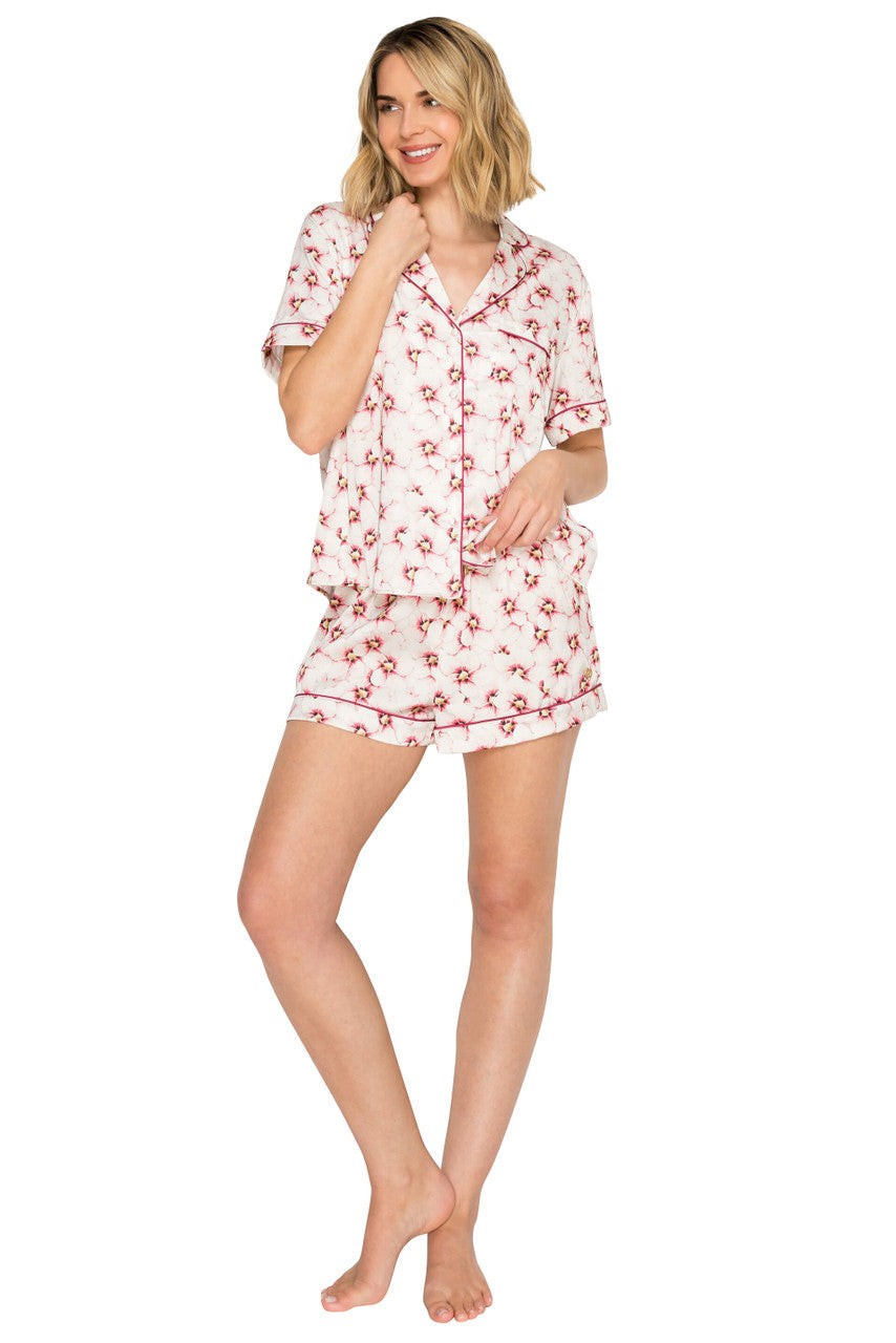 Luxe Satin Notched Collar Short Pajama Set