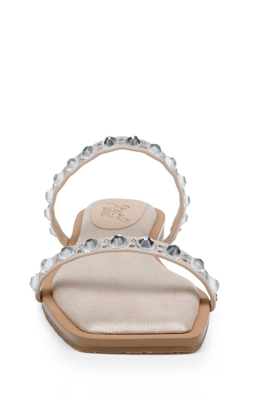 Honesty Flat Sandals with Gemstone-Studded Straps