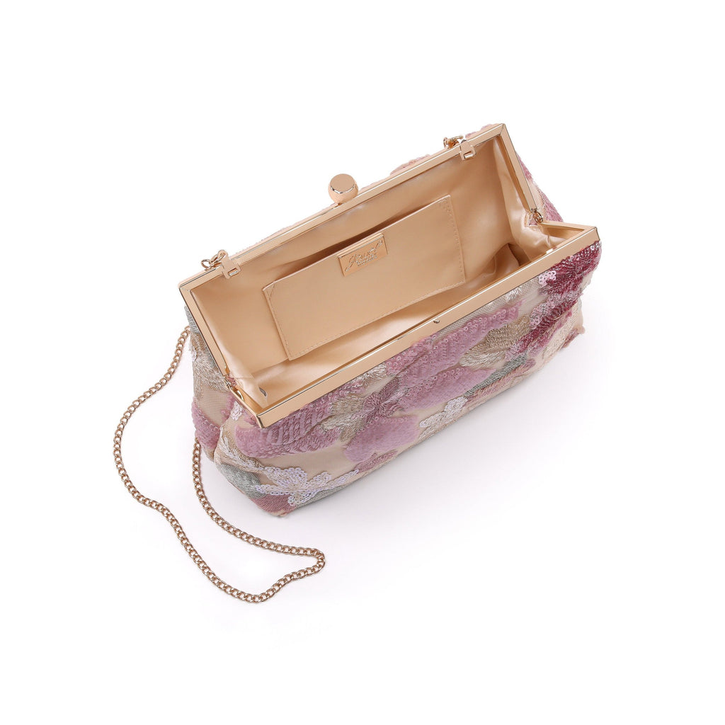 Elara Floral Sequin Pouch Clutch