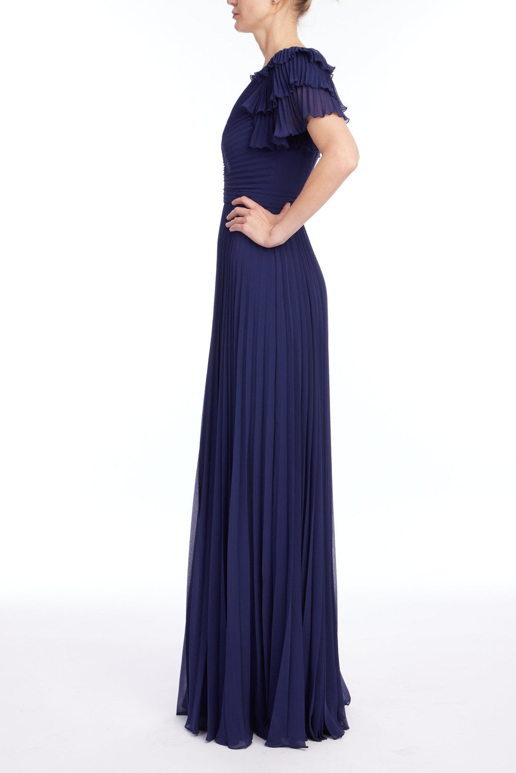 Ruffle Sleeve Gown