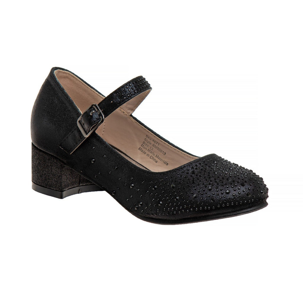 Girls' Buckled Block Heel Dress Shoes